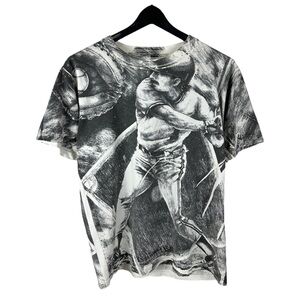 Vintage 90s Bluegrass All Over Print Baseball Sport Graphic Shirt Size L